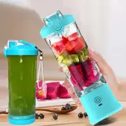 Portable Smoothies Blender,USB Juice Cup,Shakes Blender,Baby Food Mixing Machince with 6 Blades Rechargeable Battery,for Home,Travel,Office(Blue)