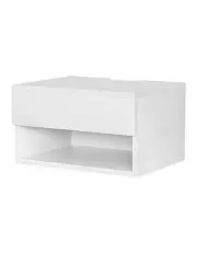 [Artiss] Nightstand Drawer Floating Bedside Table in White