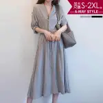 加大碼洋裝-歐風復古氣質收腰連身裙(S-2XL)