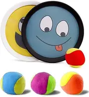 Yiyifor Children's Velcro Ball Game with 2 Catch Discs and 4 Balls, Velcro Ball Game Catch Ball Set, Velcro Ball Game for Children from 3 4 5, for Party, Garden, Indoor and Outdoor Use