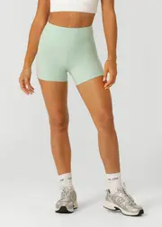 [Lorna Jane] Lotus No Chafe Phone Pocket 9cm Bike Shorts in Green, Size - XL XL Soft Mint