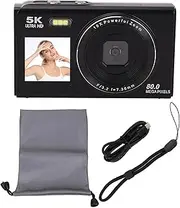 Cryfokt 5K Digital Camera for Photography, 80MP 18X Zoom Portable Cameras Compact with 2.8in 1.5in Dual Screen, Built in Flash Auto Focus, for Travel Photography Teens Students (64GB)