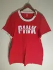 Pink by Victoria Secret Ringer T-Shirt Pin Up Red New With Tags