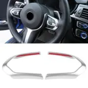 For BMW F10 F20 F13 F15 F16 X5 X6 Msport Steering Wheel Strip Frame Trim Silver