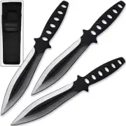 DeadEye Precision Throwing Knife Set 3pc Two Tone Black Finish Stainless Steel