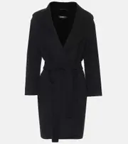 ['S Max Mara] 'S Max Mara Messi belted virgin wool coat UK 12 black