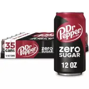 Dr Pepper Zero Sugar, 12 Fluid Ounce Cans (35 Pack)