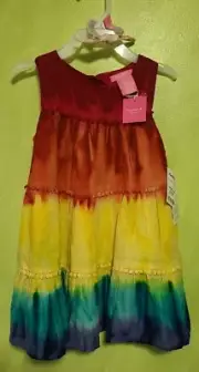 Isaac Mizrahi New York 3T Rainbow Tie-Dye Sundress NWT