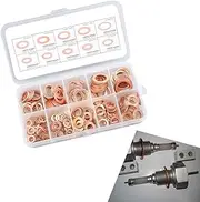 Pack-200 Car Gasket Assortment Set, Durable Metal Muti-Sized Vehicle Sealing Washers Replacements, Universal M5 M6 M8 M10 M12 M14 Waterproof Automotive Sump Plugs Accessories (Gold)