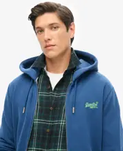 Essential Logo Zip Hoodie | Sapphire Night Blue
