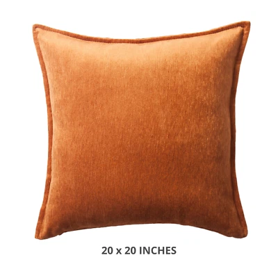 Decorative Velvet Cushion Covers, Woven Fabric Orange Throw Pillow Single or SET