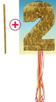 Number Two 2 Gold Pinata Piñata Kids birthday Piñata Party Pull string Hit Stick