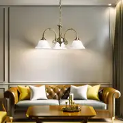 Traditional Antique Brass Pendant Light 3 or 5 Lights - Option to Surface Mount