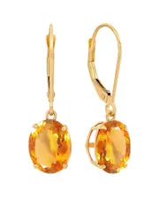 MaxColor 14K 4.50 ct. tw. Citrine Dangle Earrings