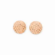 9ct Rose Gold 9.5mm Diamond-cut Disc Stud Earrings