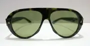 NOS Authentic YVES SAINT LAURENT Green Tortoise Aviator Sunglasses Mens