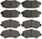 8pcs Front Rear Ceramic Brake Pads Brakes Kits Compatible with 2007-2011 Dodge Nitro,2008-2012 Jeep Liberty,2007-2017 Jeep Wrangler,2018 Jeep Wrangler JK
