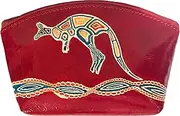 [Generic] Aboriginal Utility Purse - River Kangaroo, Red - Australia, Indigenous, Makeup Bag, Coin Purse, Wallet, Aboriginal Art