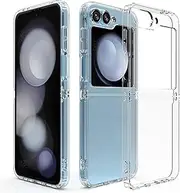 TR4U Clear Case Compatible with Samsung Galaxy Z Flip 6 [Anti-Yellowing][Military Grade Drop Protection], Hard Back Cover, Anti-Scratch Clear Case Compatible with Samsung Galaxy Z Flip 6 6.7" (2024)