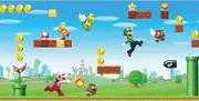 RoomMates RMK11193BD Nintendo New Super Mario Bros. Peel and Stick Wallpaper Border, red, Blue, Green