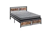 Metal Bed Frame Mattress Base Set Wood King Double Queen Pocket Spring HD Foam Q