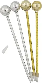 Fun Express 9" Gold & Silver Disco Ball Ink Pens Assortment - 12 Pieces