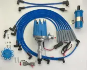 small cap PONTIAC 350 389 400 455 HEI Distributor + Spark Plug Wires + Blue Coil