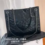 正品現貨 YSL聖羅蘭HOPPING BAG 購物袋大容量斜挎包 黑色 手提包 577999女生鏈條包