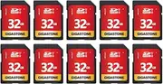 Gigastone 32GB 10-Pack SD Card UHS-I U1 Class 10 SDHC Memory Card High-Speed Full HD Video Canon Nikon Sony Pentax Kodak Olympus Panasonic Digital Camera, with 10 Mini Cases