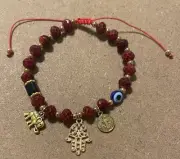 Bracelet Triple Protection Hamsa, Evil Eye & St Benedict