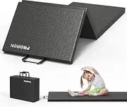 PROIRON Gymnastics Mats, 4 Folding Exercise Mat Yoga Gym Home Fitness Workout Mat, Thick Foam Soft Matt for Crash Tumble Pilates, Non Slip PU Leather & Carry Handles