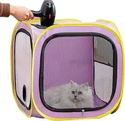 TESSVEYA Pet Dog Cat Drying Box | Waterproof, Anti-Hair Flying | Portable Foldable Cat Drying Room | Drying Crate Cage for Small Medium and Large Dogs (Purple)