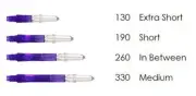 L-Style Laro Silent Spinning Clear Purple Dart Shafts - 130