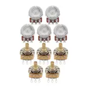 FLEOR 10PCS A250K Guitar Bass Potentiometers Brass Short Split Shaft Pots