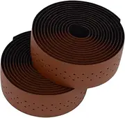 KINGOU Brown Synthetic Leather Road Bike Handlebar Tape Bicycle Bar Wraps - 2PCS Per Set