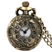 Small Size Pocket Watch with Necklace Chain Vintage Style Quartz Analog Watches