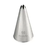Mondo Stainless Steel #16 Star Piping Tip Icing Cake Decorating Nozzle Silver
