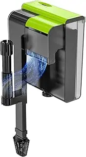 Forever Speed Aquarium External Filter with UVC 4-in-1 Adjustable Flow Hang on Filter 450L/h Waterfall Filter for 10-100L Aquariums