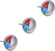 SUPVOX 3pcs Oven Thermometer Temp Probe Kitchen Use Meat Instant Read for Cooking Barbecue Temp Testing Gauge Meat Thermometers Grilling Grills Outdoor Thermometer Stainless Steel