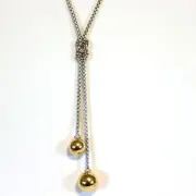 DAVID YURMAN NEW Solari Knot Gold Domes Necklace Sterling Silver Pave Diamonds