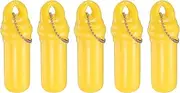 [uxcell] 5Pcs Floating Keychain, Float Key Ring Holder with Waterproof Container, Float Key Pendant for Boating, Fishing, Water Sports, Yellow