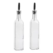 2x Olive Oil Pourer Bottles with Caps Kitchen Dressing Vinegar Drizzler 500ml
