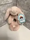 Jellycat Bashful Bunny Plush Baby Pink Rattle Ring Circle Stuffed Soft Toy NWT