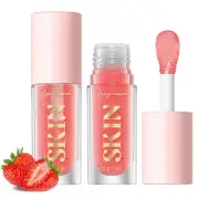 Big Brush Head Lip Glow Oil Plumping Tint, Tinted Balm Transparent Pink