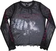 [Rock Off officially licensed products] Pink Floyd Live Band Long Sleeve Mesh Crop Top