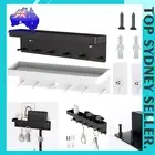 Plastic Home Wall Mount Key Rack Hanger Holder 6 Hook Chain Storage Key Organize