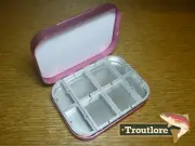 LADY WHEATLEY 1408FLW 4" PINK FLY BOX - COMPARTMENT & FOAM - NEW FLYBOX UK MADE