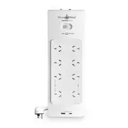 PowerShield PSZ8U2 ZapGuard 8 Way Surge Board, Spikes of Up to 2,100 Joules / 60,000 Amps, 365mm x 35mm x 115mm