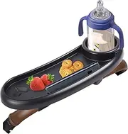 Snack Tray Compatible with Mockingbird,Nuna,Evenflo Stroller,Adjustable Stroller Snack Tray with Cup Holder and Phone Holder, Stroller Accessories Black