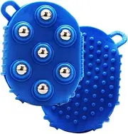 cellulite removal brush body exfoliator glove hand massager Deep Tissue Massage Roller Glove massage glove exfoliating back brush massage gloves portable massager fat brush frosted, Blue